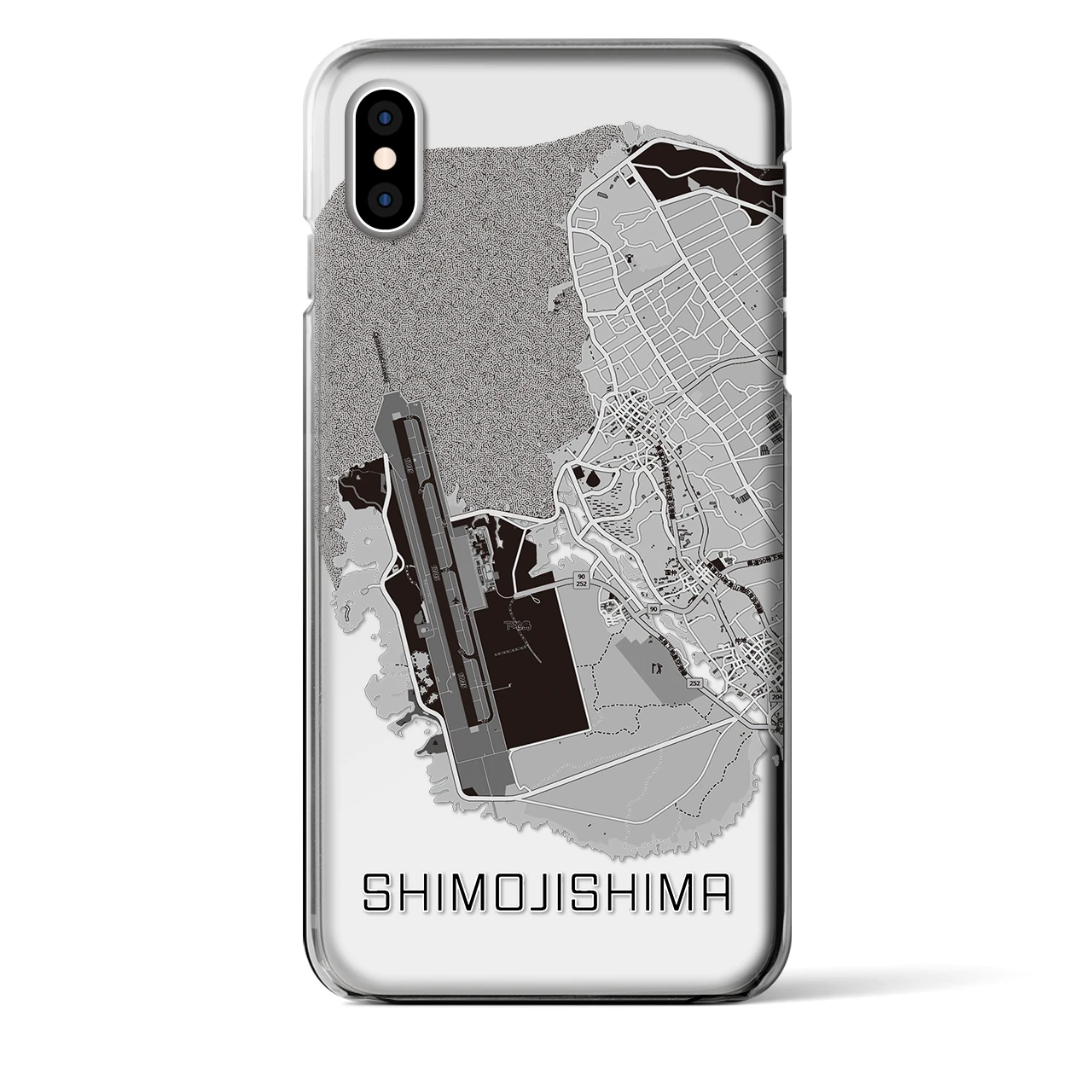 【下地島（沖縄県）】地図柄iPhoneケース（クリアタイプ）