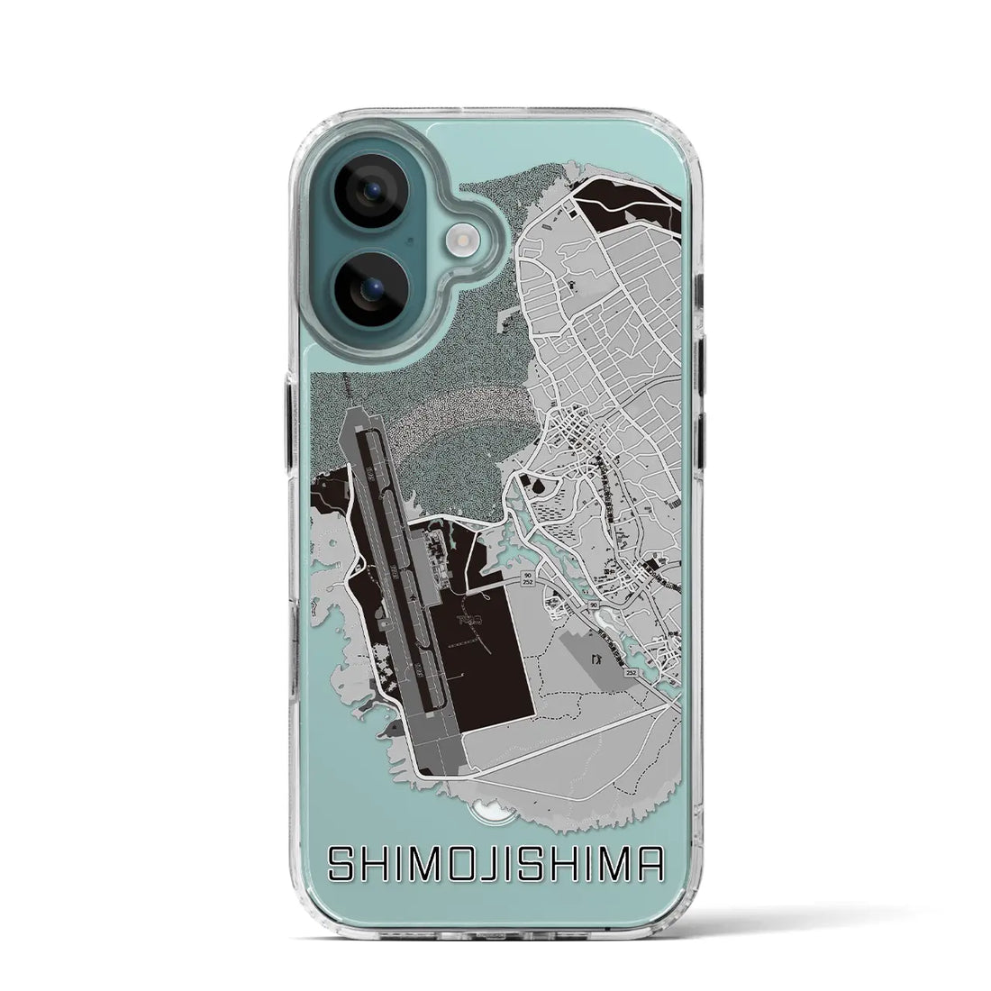 【下地島（沖縄県）】地図柄iPhoneケース（MagSafeタイプ）モノトーン・iPhone 16 Pro 用