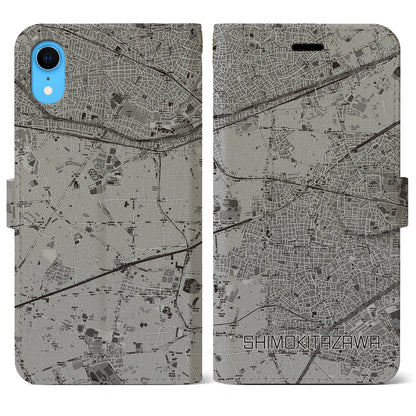 【下北沢（東京都）】地図柄iPhoneケース（手帳タイプ）モノトーン・iPhone XR 用