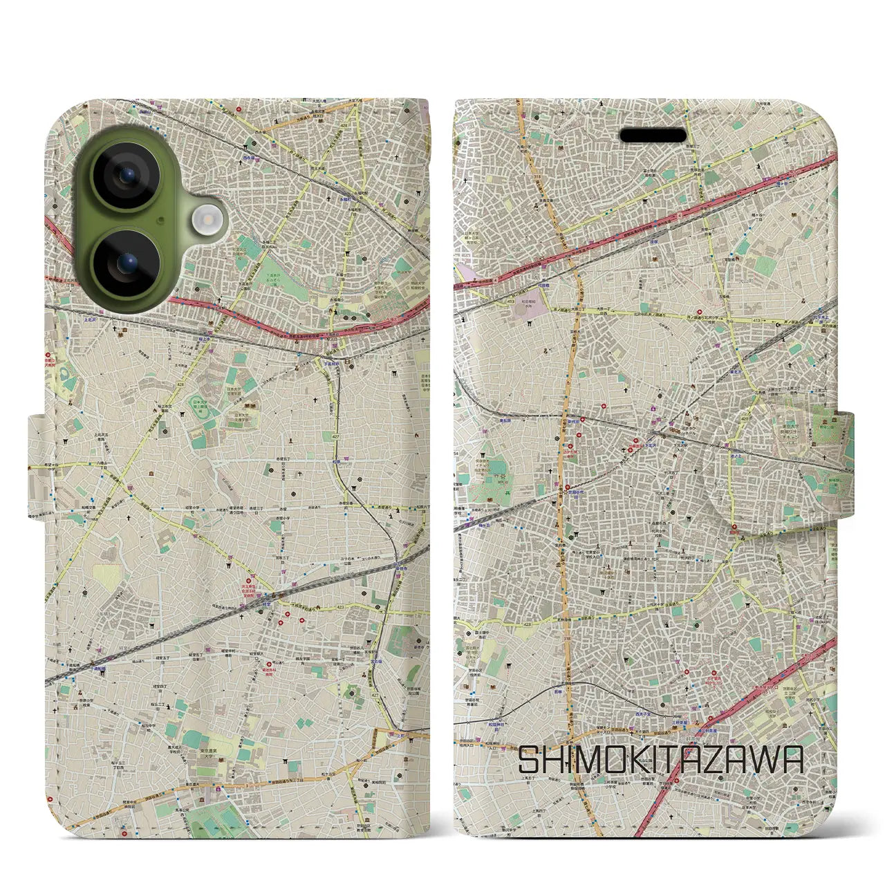 【下北沢（東京都）】地図柄iPhoneケース（手帳タイプ）