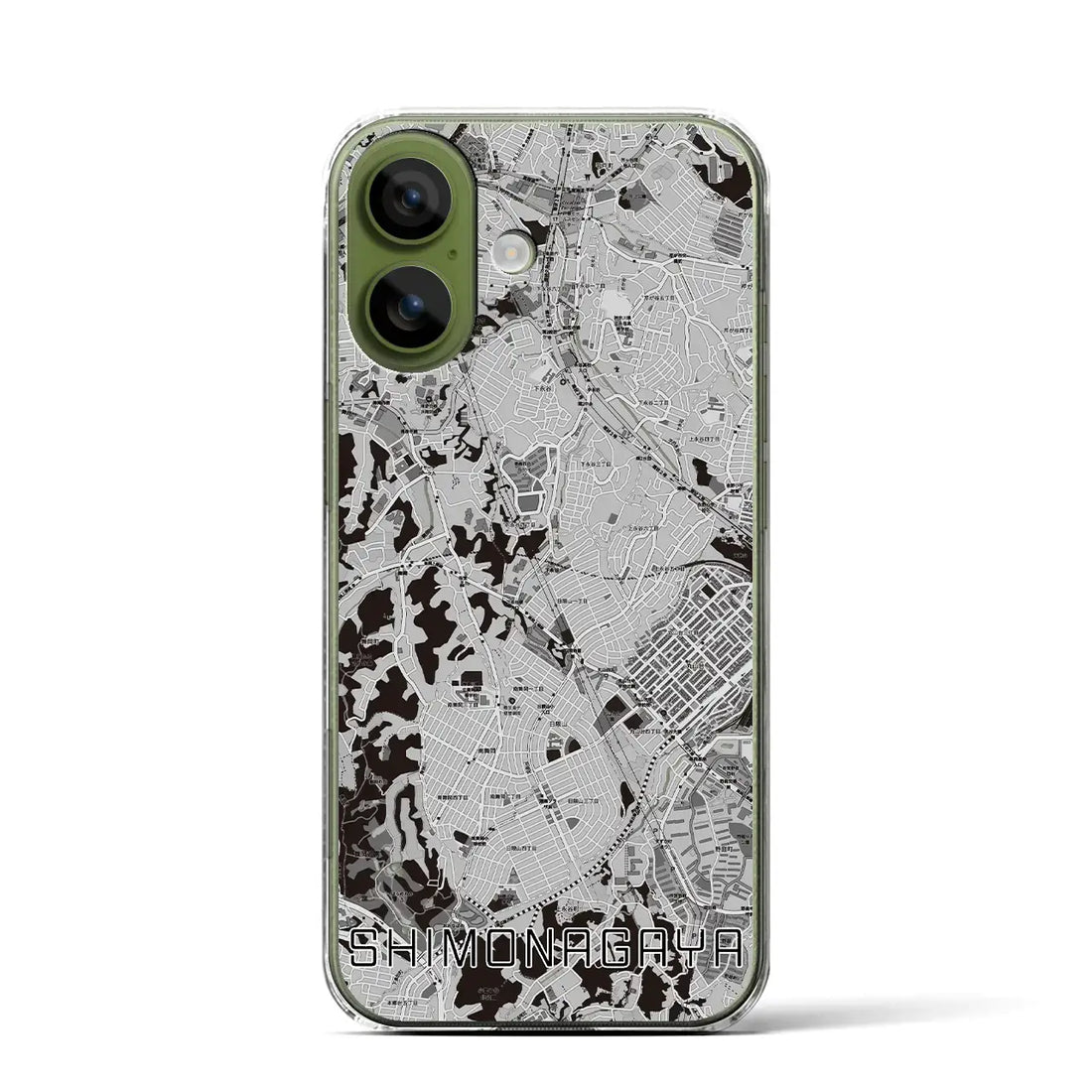 【下永谷(神奈川県)】地図柄iPhoneケース(クリアタイプ)モノトーン・iPhone 17 Pro Max 用