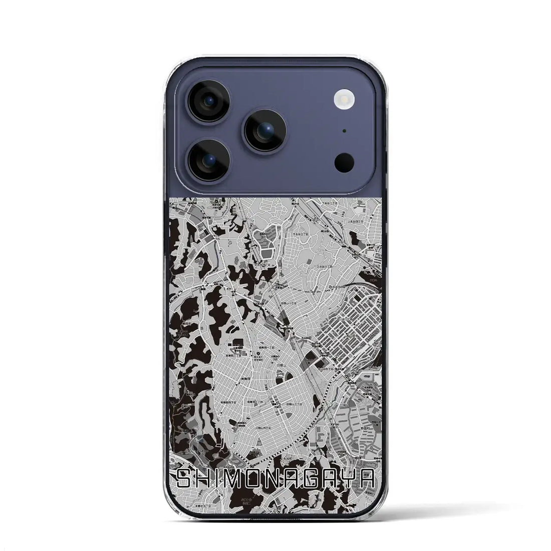 【下永谷(神奈川県)】地図柄iPhoneケース(クリアタイプ)モノトーン・iPhone 17 Pro Max 用