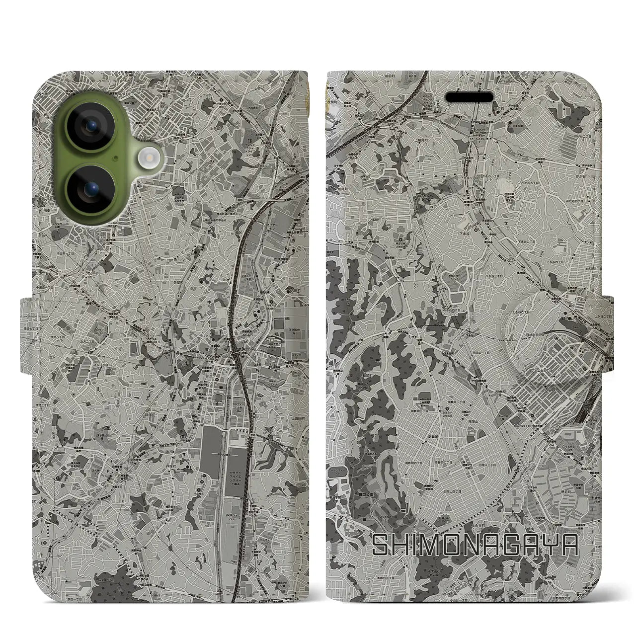 【下永谷（神奈川県）】地図柄iPhoneケース（手帳タイプ）