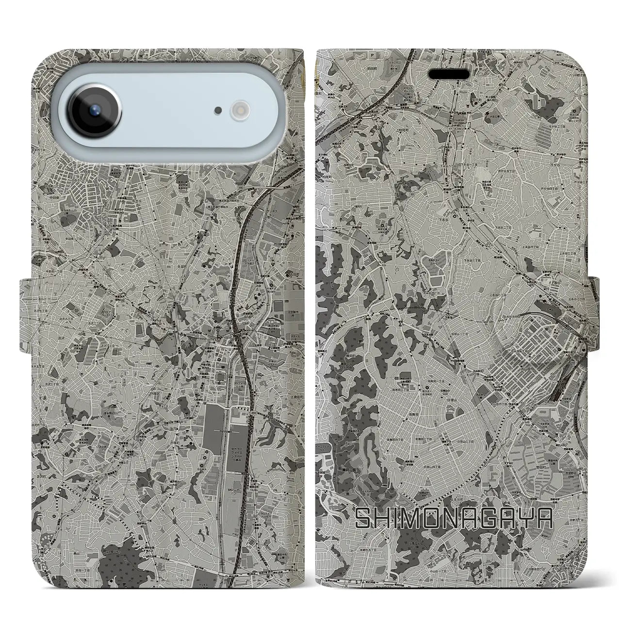 【下永谷（神奈川県）】地図柄iPhoneケース（手帳タイプ）