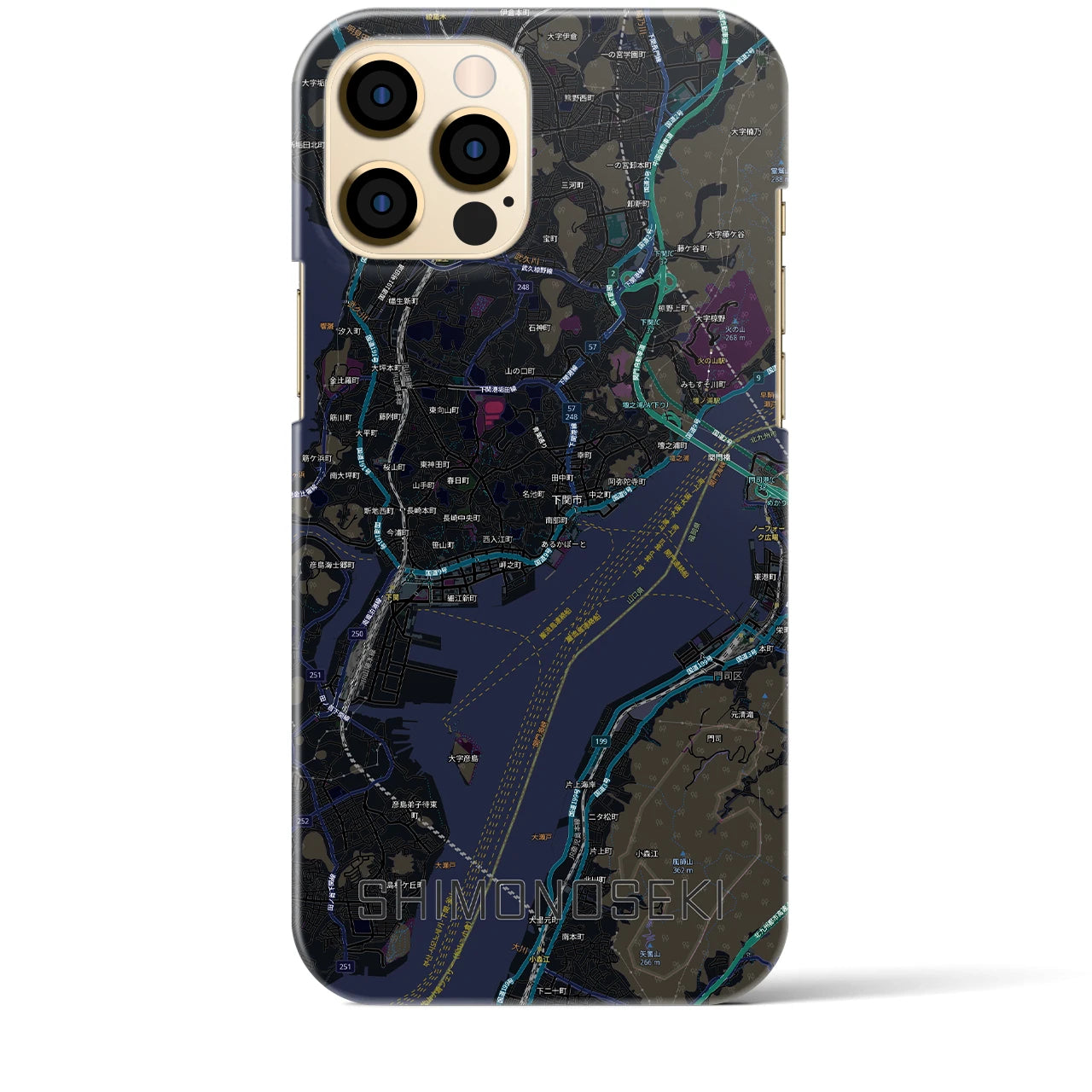 【下関2（山口県）】地図柄iPhoneケース（バックカバータイプ）