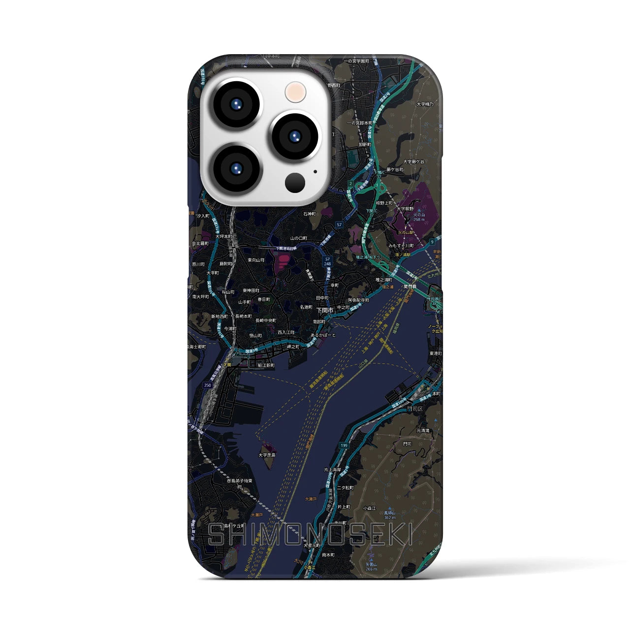 【下関2（山口県）】地図柄iPhoneケース（バックカバータイプ）