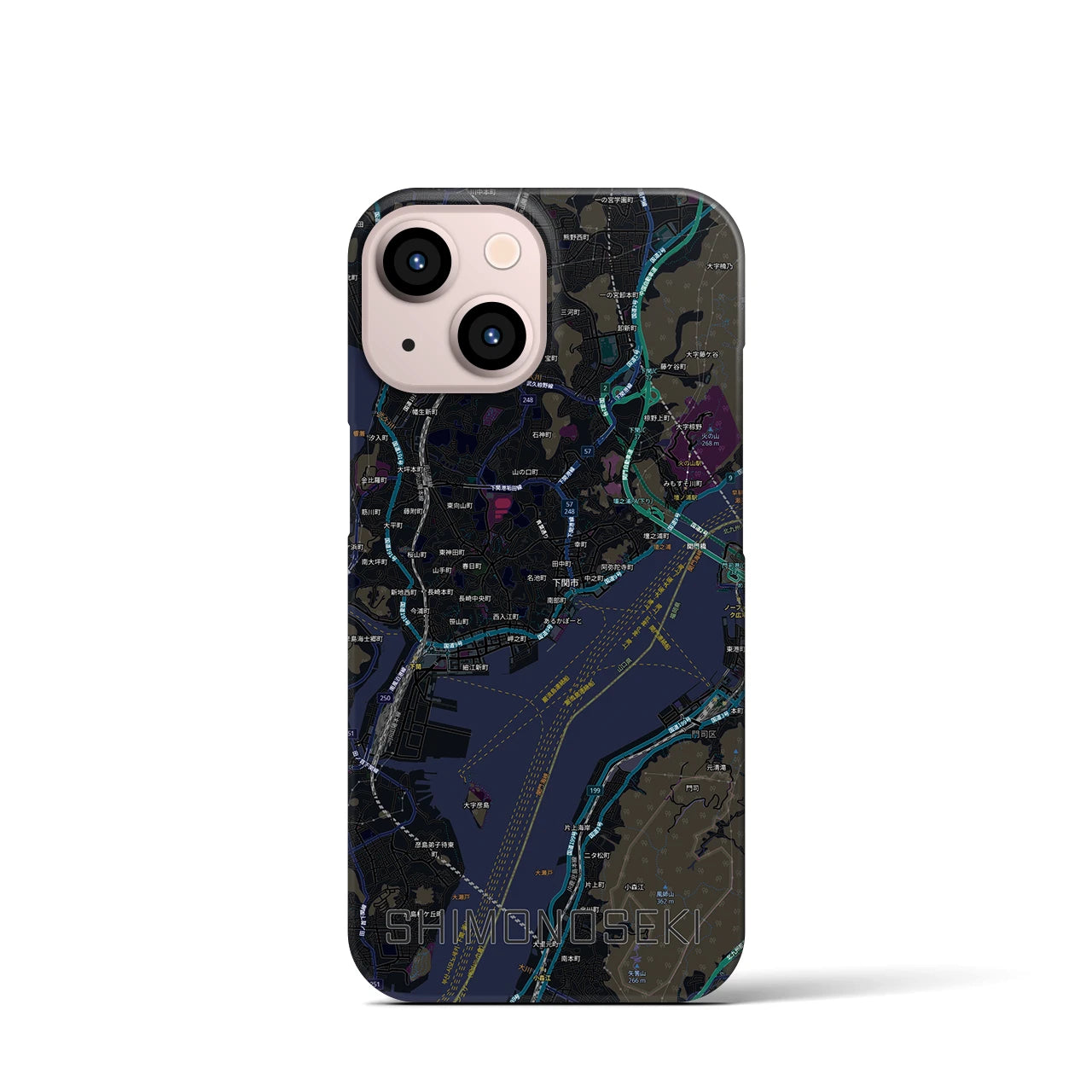 【下関2（山口県）】地図柄iPhoneケース（バックカバータイプ）