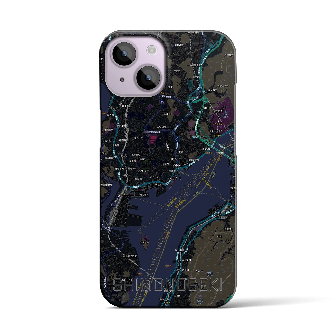 【下関2（山口県）】地図柄iPhoneケース（バックカバータイプ）