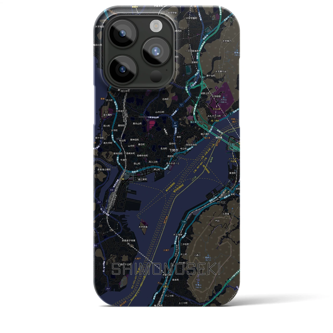 【下関2（山口県）】地図柄iPhoneケース（バックカバータイプ）