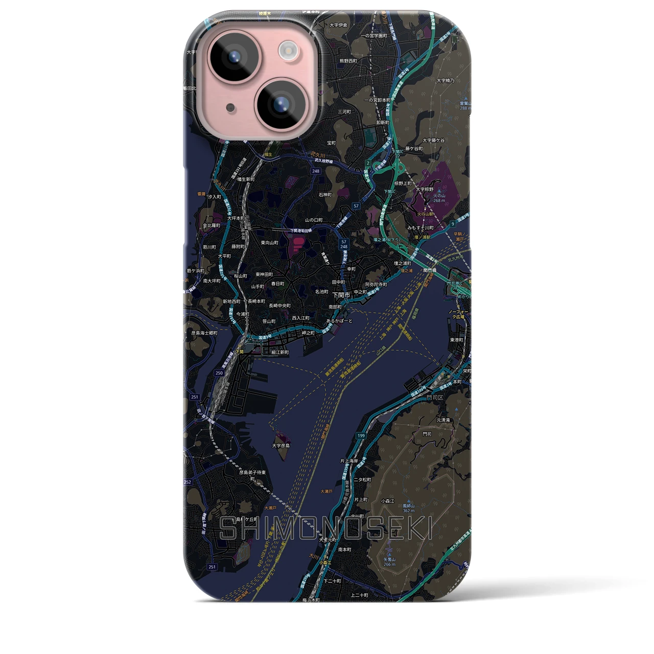 【下関2（山口県）】地図柄iPhoneケース（バックカバータイプ）