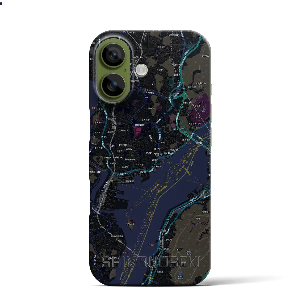 【下関2（山口県）】地図柄iPhoneケース（バックカバータイプ）