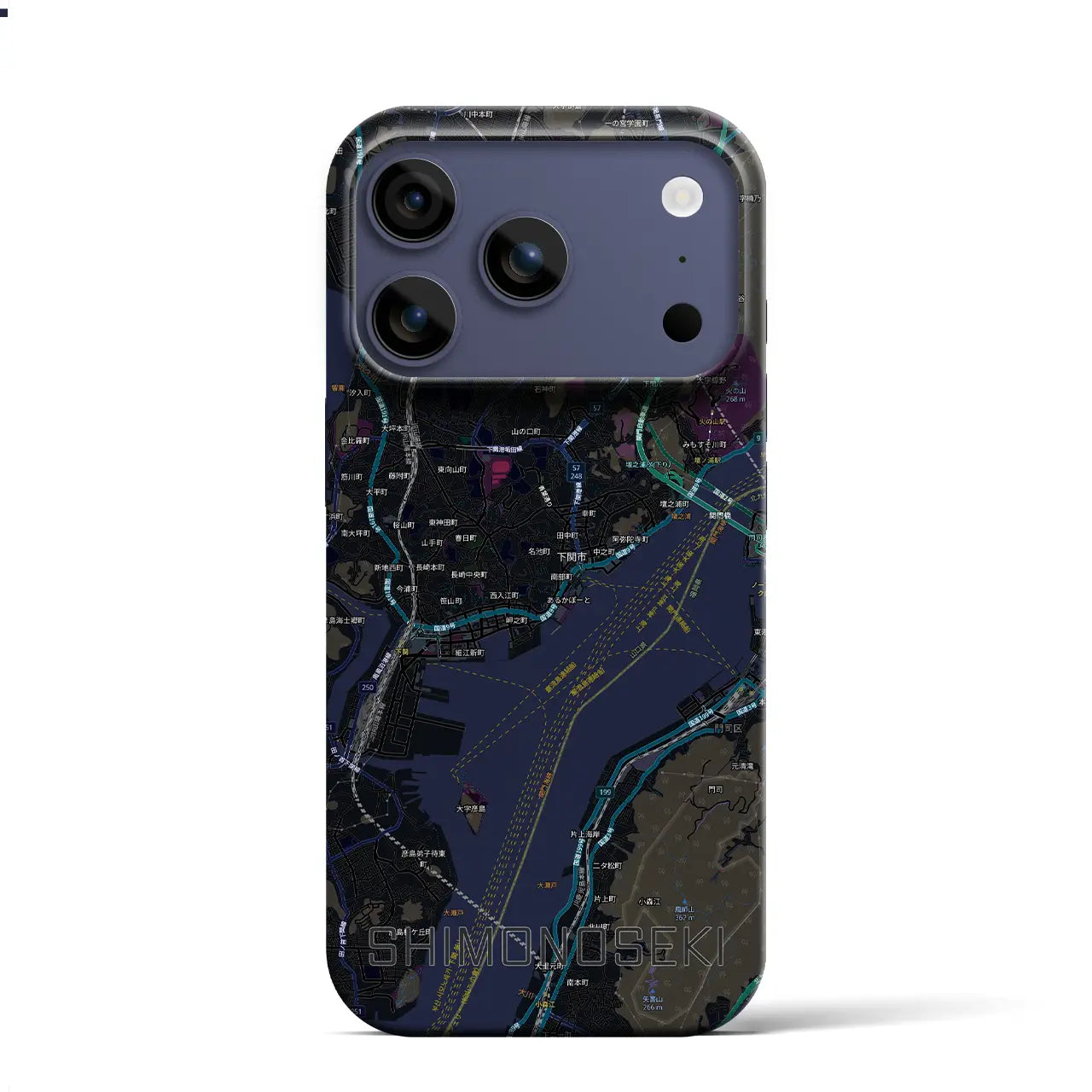 【下関2（山口県）】地図柄iPhoneケース（バックカバータイプ）