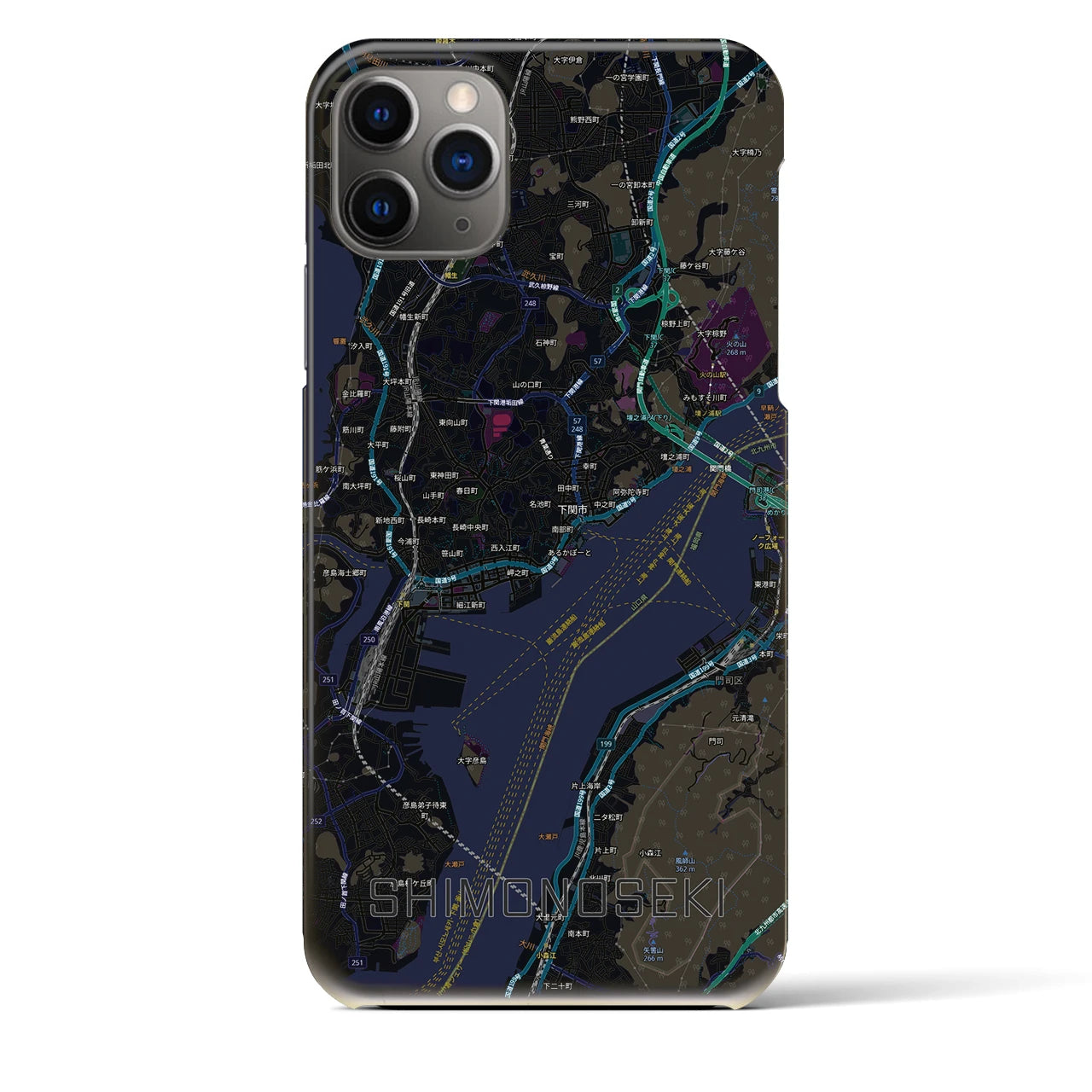 【下関2（山口県）】地図柄iPhoneケース（バックカバータイプ）