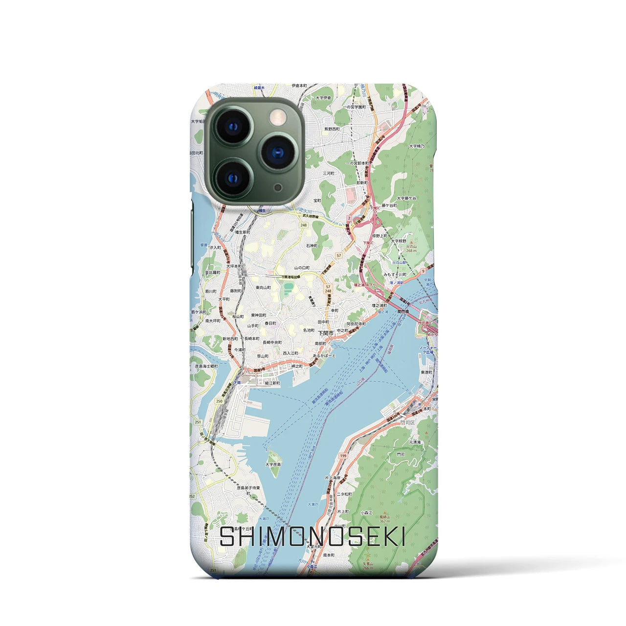 【下関2（山口県）】地図柄iPhoneケース（バックカバータイプ）
