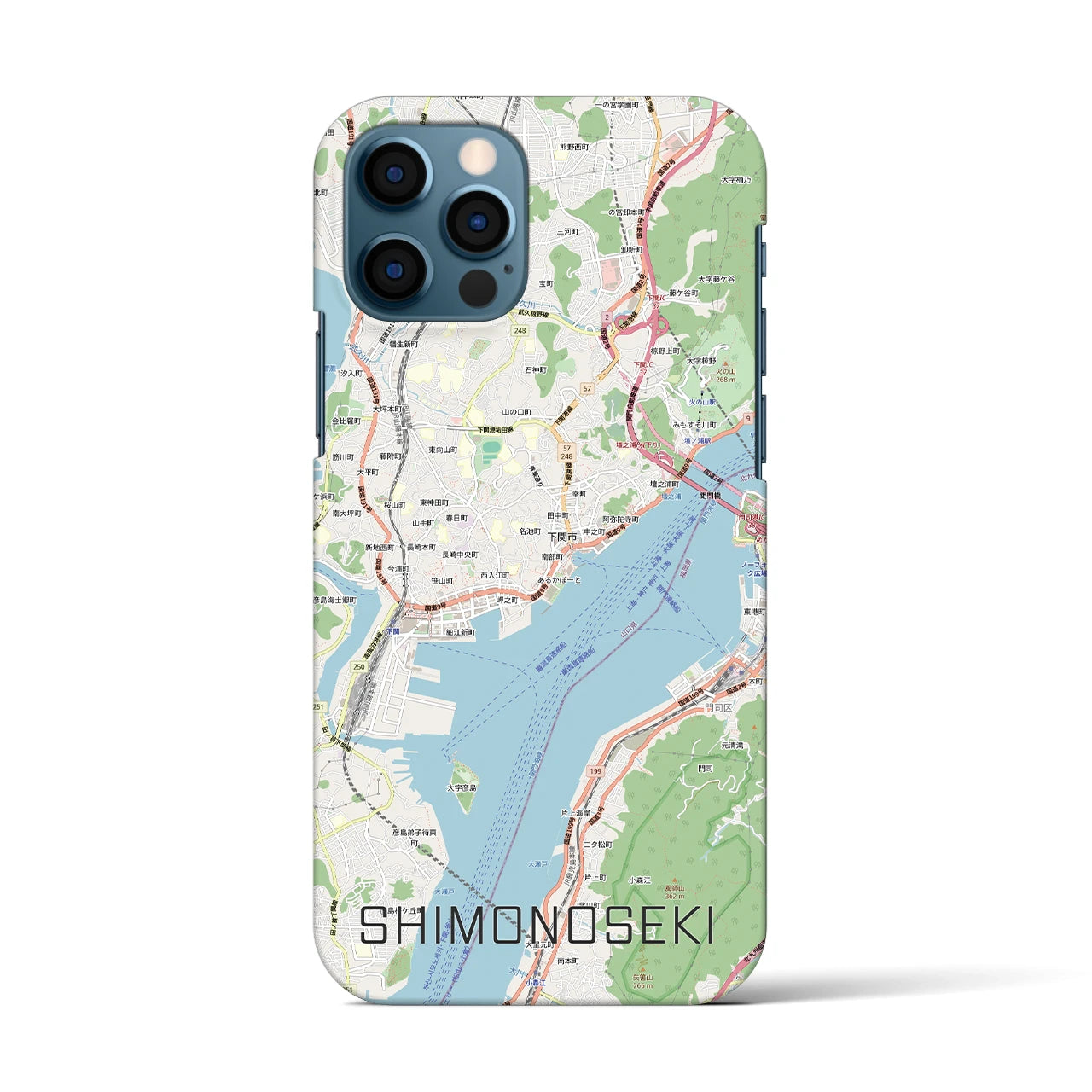 【下関2（山口県）】地図柄iPhoneケース（バックカバータイプ）