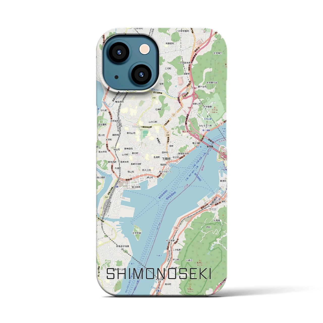 【下関2（山口県）】地図柄iPhoneケース（バックカバータイプ）