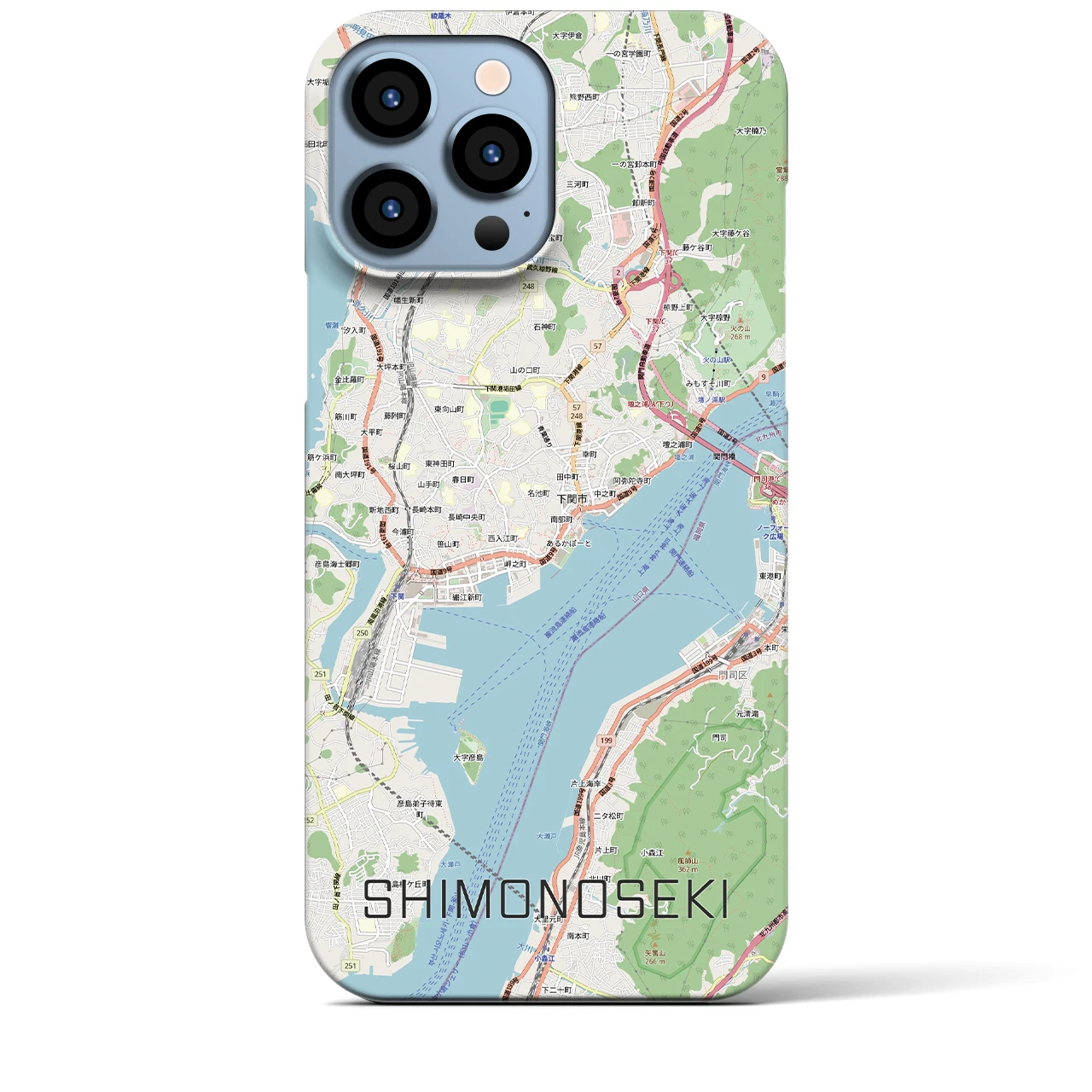 【下関2（山口県）】地図柄iPhoneケース（バックカバータイプ）