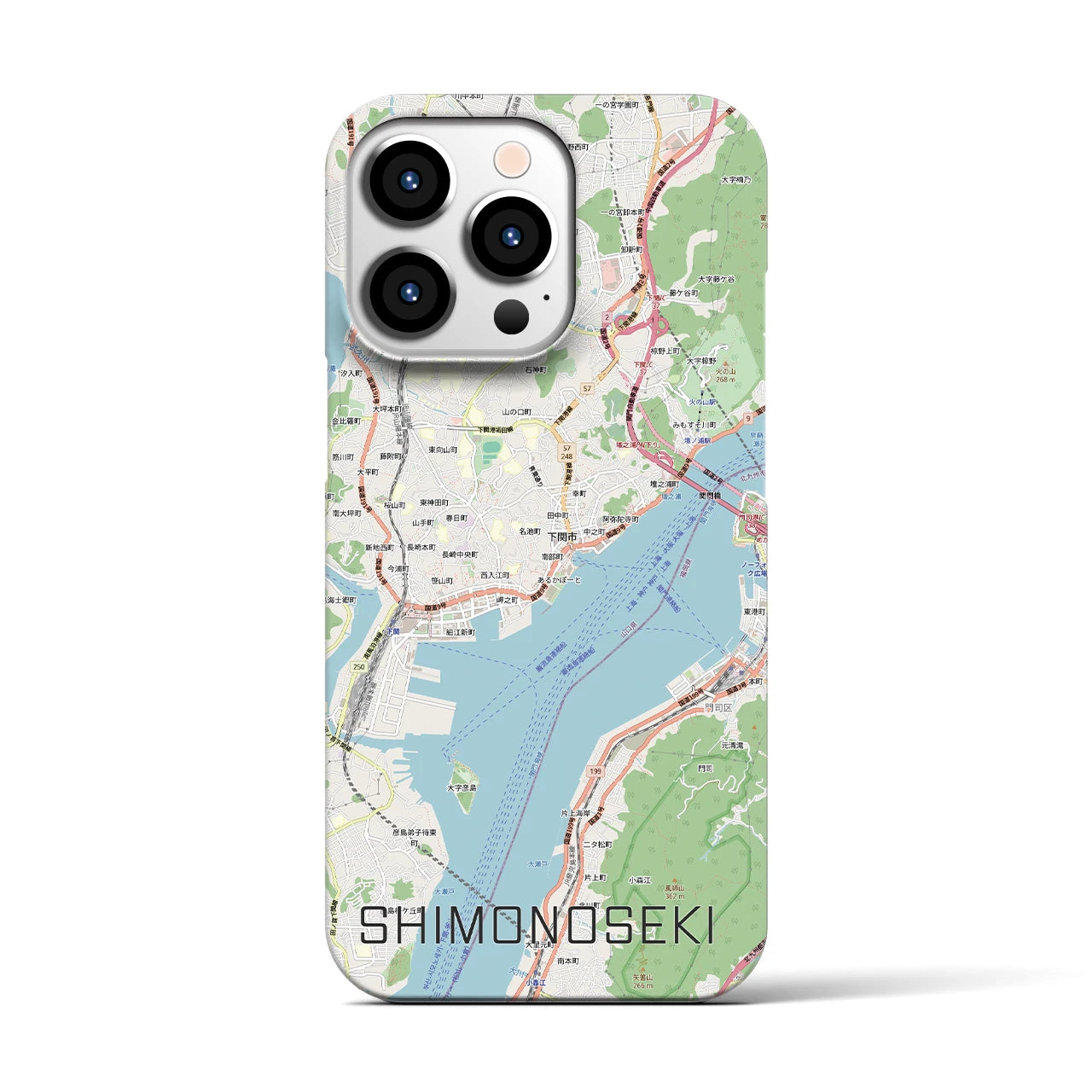 【下関2（山口県）】地図柄iPhoneケース（バックカバータイプ）
