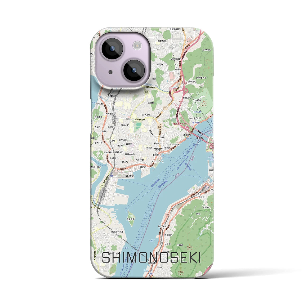 【下関2（山口県）】地図柄iPhoneケース（バックカバータイプ）