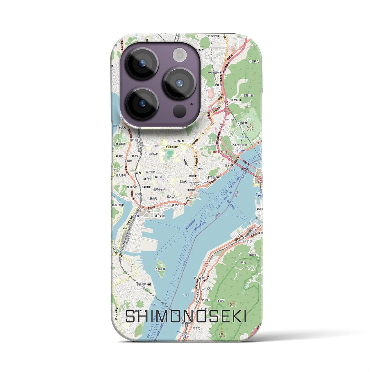 【下関2（山口県）】地図柄iPhoneケース（バックカバータイプ）
