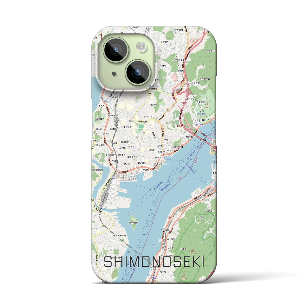 【下関2（山口県）】地図柄iPhoneケース（バックカバータイプ）