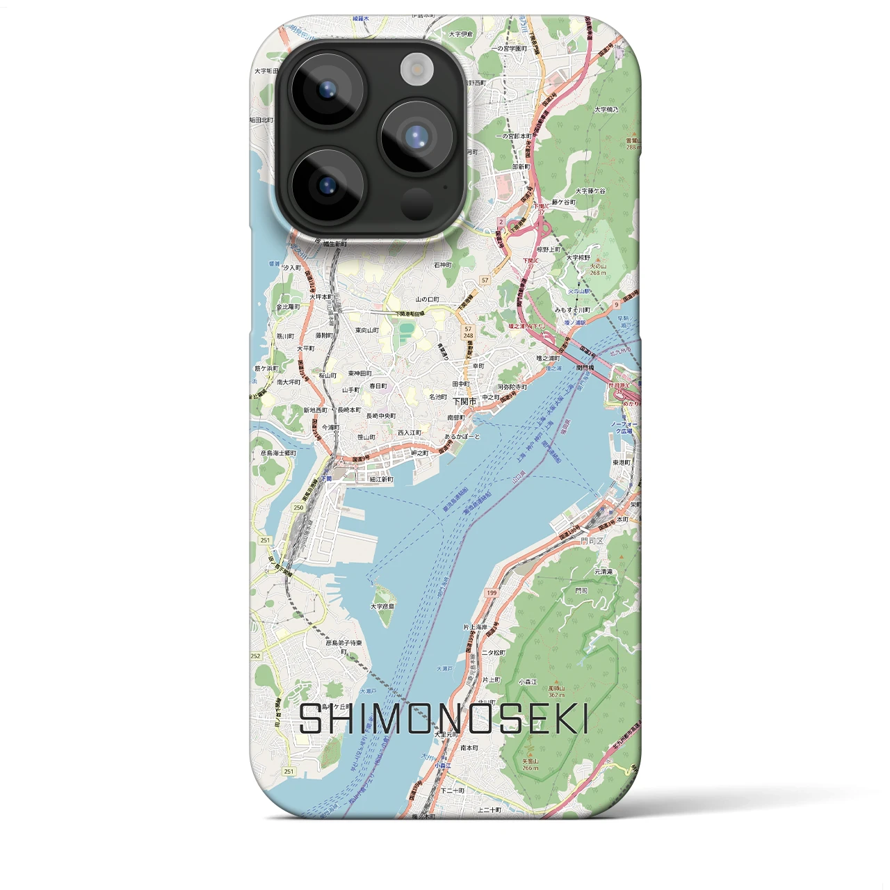 【下関2（山口県）】地図柄iPhoneケース（バックカバータイプ）