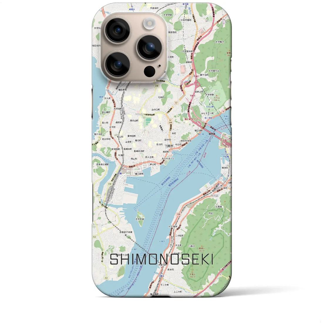 【下関2(山口県)】地図柄iPhoneケース(バックカバータイプ)