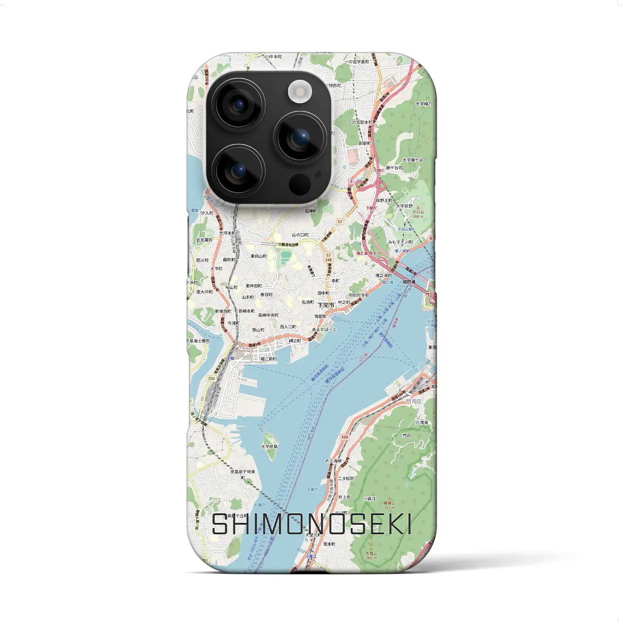 【下関2（山口県）】地図柄iPhoneケース（バックカバータイプ）
