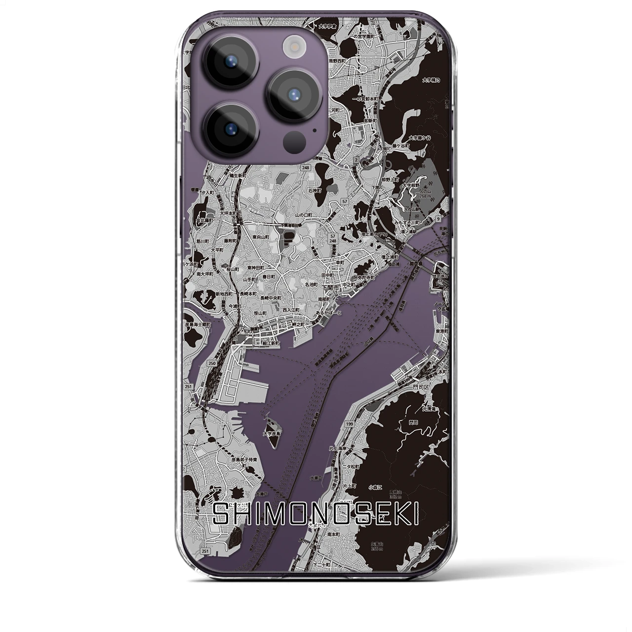 【下関2（山口県）】地図柄iPhoneケース（クリアタイプ）