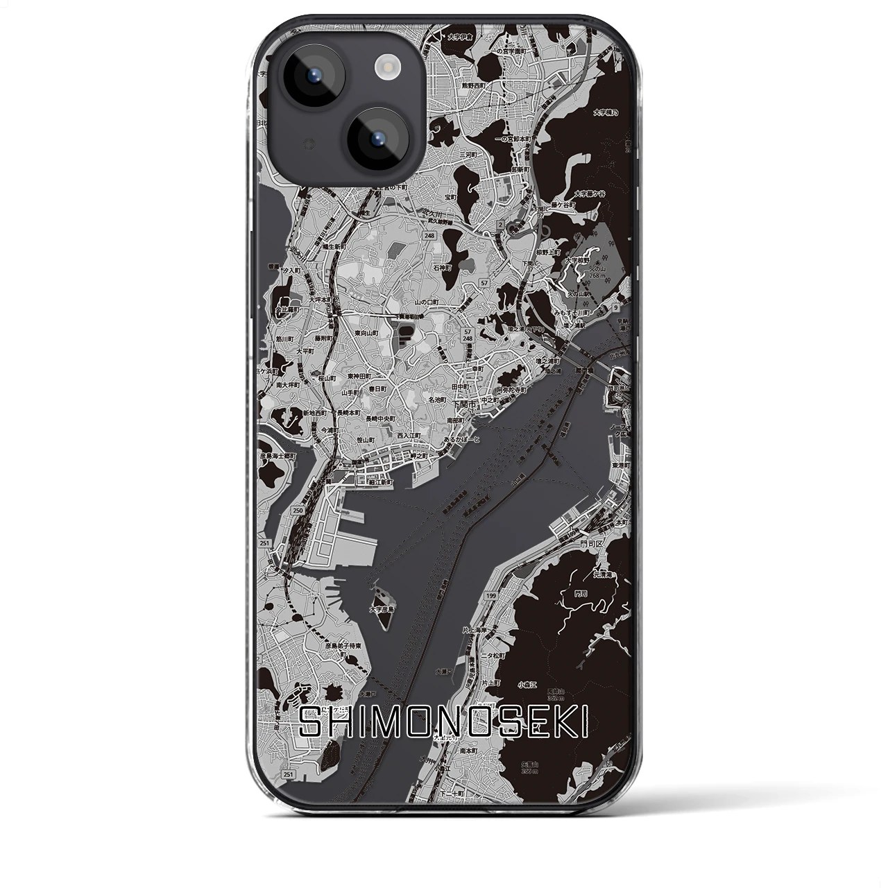 【下関2（山口県）】地図柄iPhoneケース（クリアタイプ）