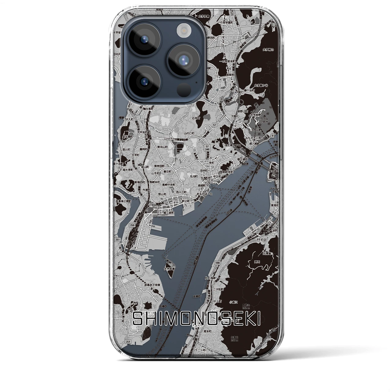 【下関2（山口県）】地図柄iPhoneケース（クリアタイプ）