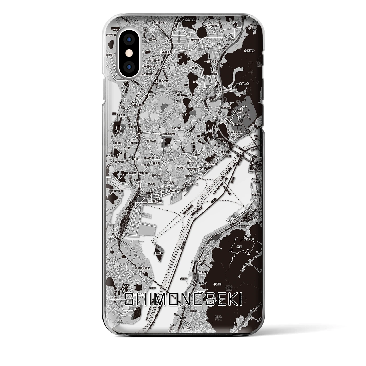 【下関2（山口県）】地図柄iPhoneケース（クリアタイプ）