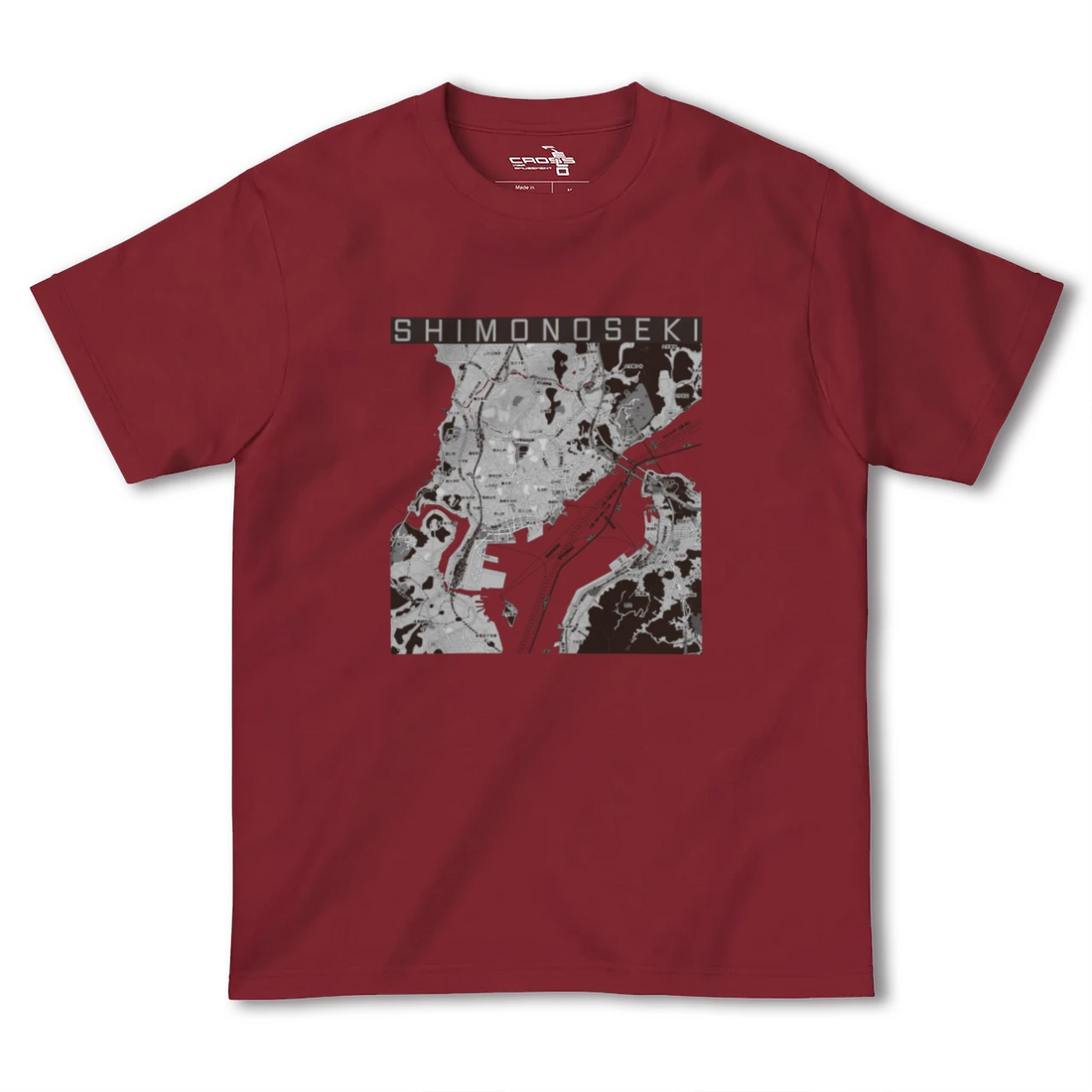 【下関2(山口県)】地図柄ヘビーウェイトTシャツ