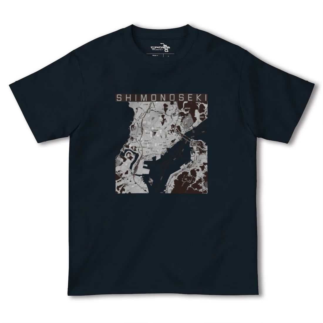 【下関2（山口県）】地図柄ヘビーウェイトTシャツ