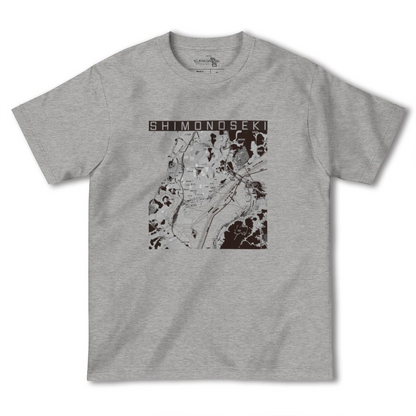 【下関2（山口県）】地図柄ヘビーウェイトTシャツ
