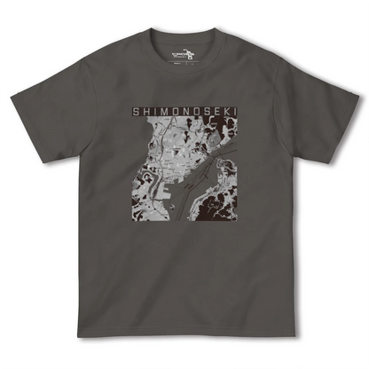 【下関2（山口県）】地図柄ヘビーウェイトTシャツ