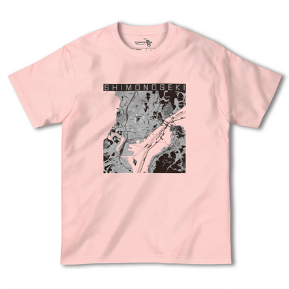 【下関2（山口県）】地図柄ヘビーウェイトTシャツ