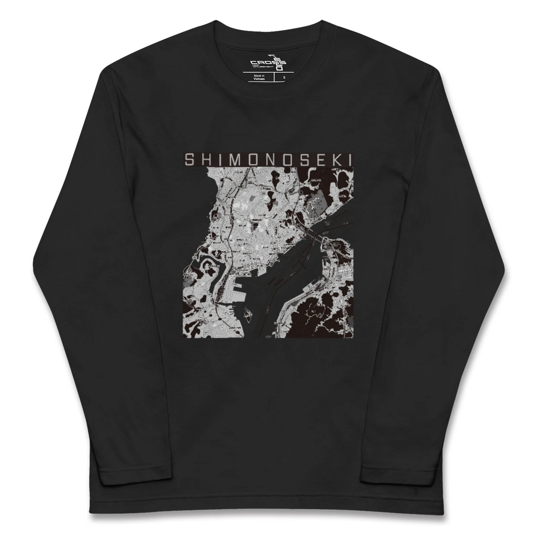 【下関2（山口県）】地図柄ロングスリーブTシャツ