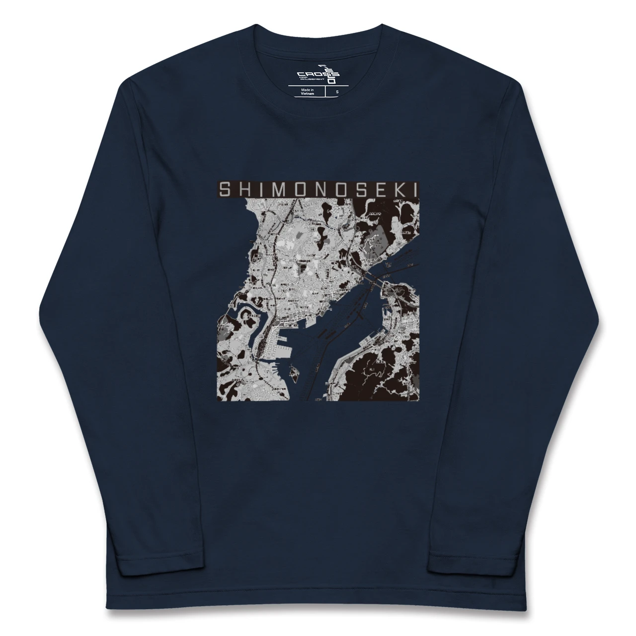 【下関2（山口県）】地図柄ロングスリーブTシャツ