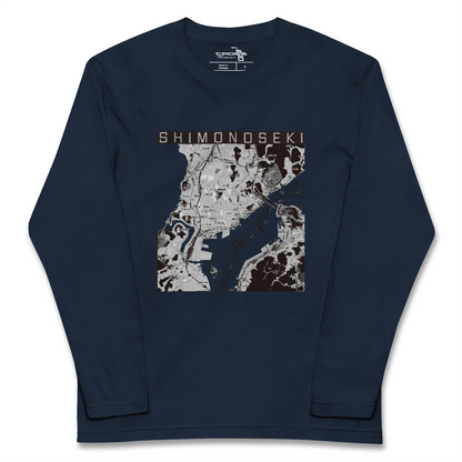 【下関2（山口県）】地図柄ロングスリーブTシャツ