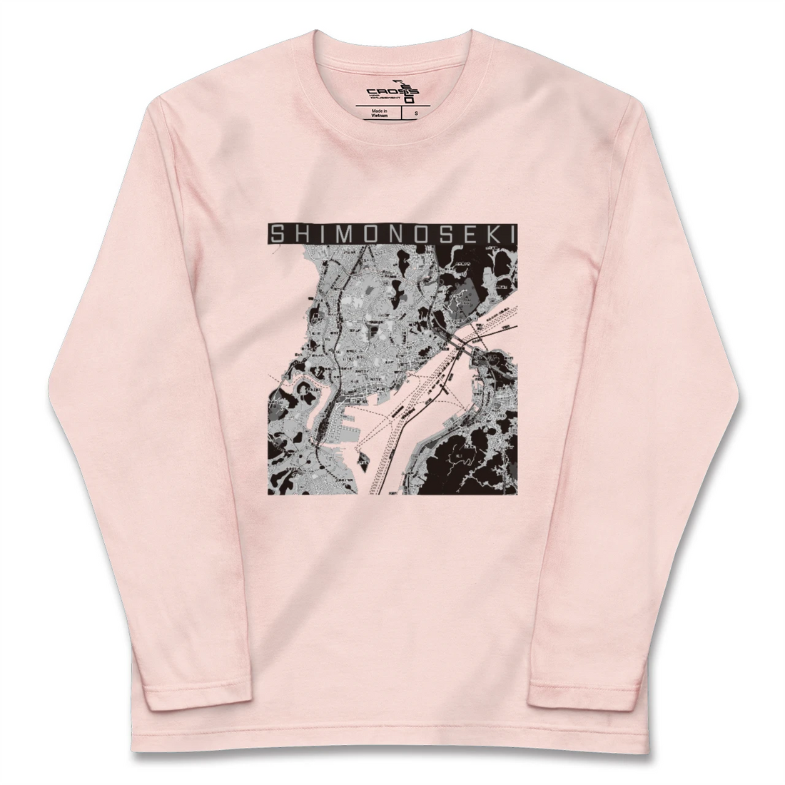 【下関2（山口県）】地図柄ロングスリーブTシャツ