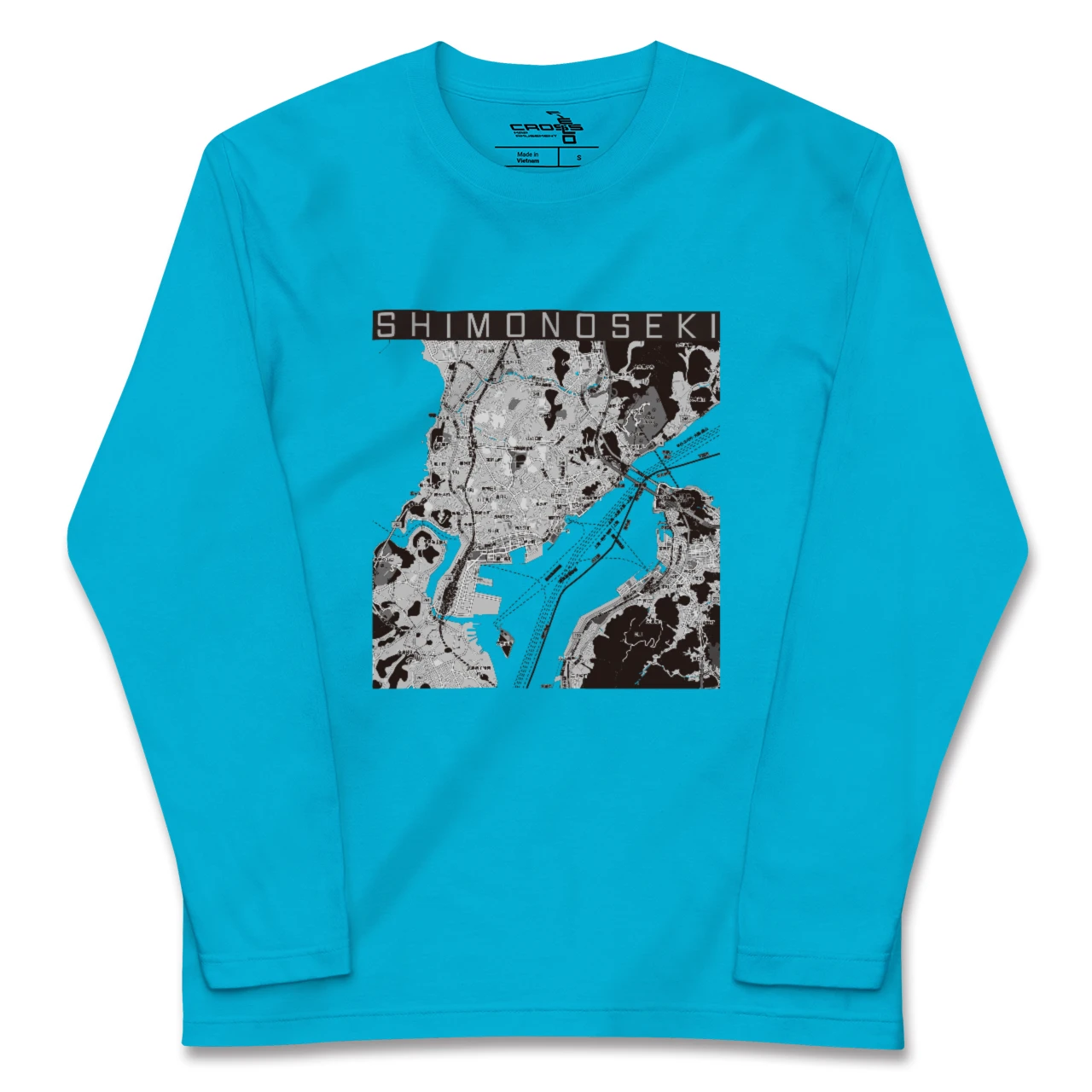 【下関2（山口県）】地図柄ロングスリーブTシャツ