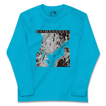 【下関2（山口県）】地図柄ロングスリーブTシャツ