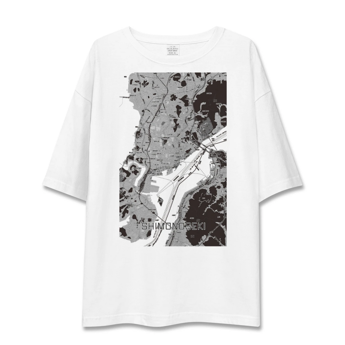 【下関2（山口県）】地図柄ビッグシルエットTシャツ