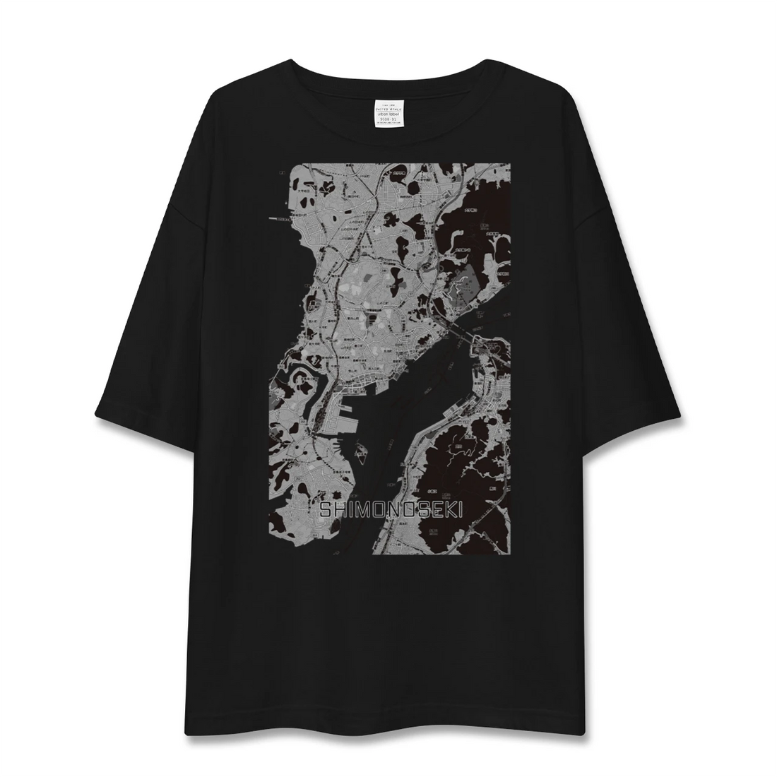 【下関2（山口県）】地図柄ビッグシルエットTシャツ