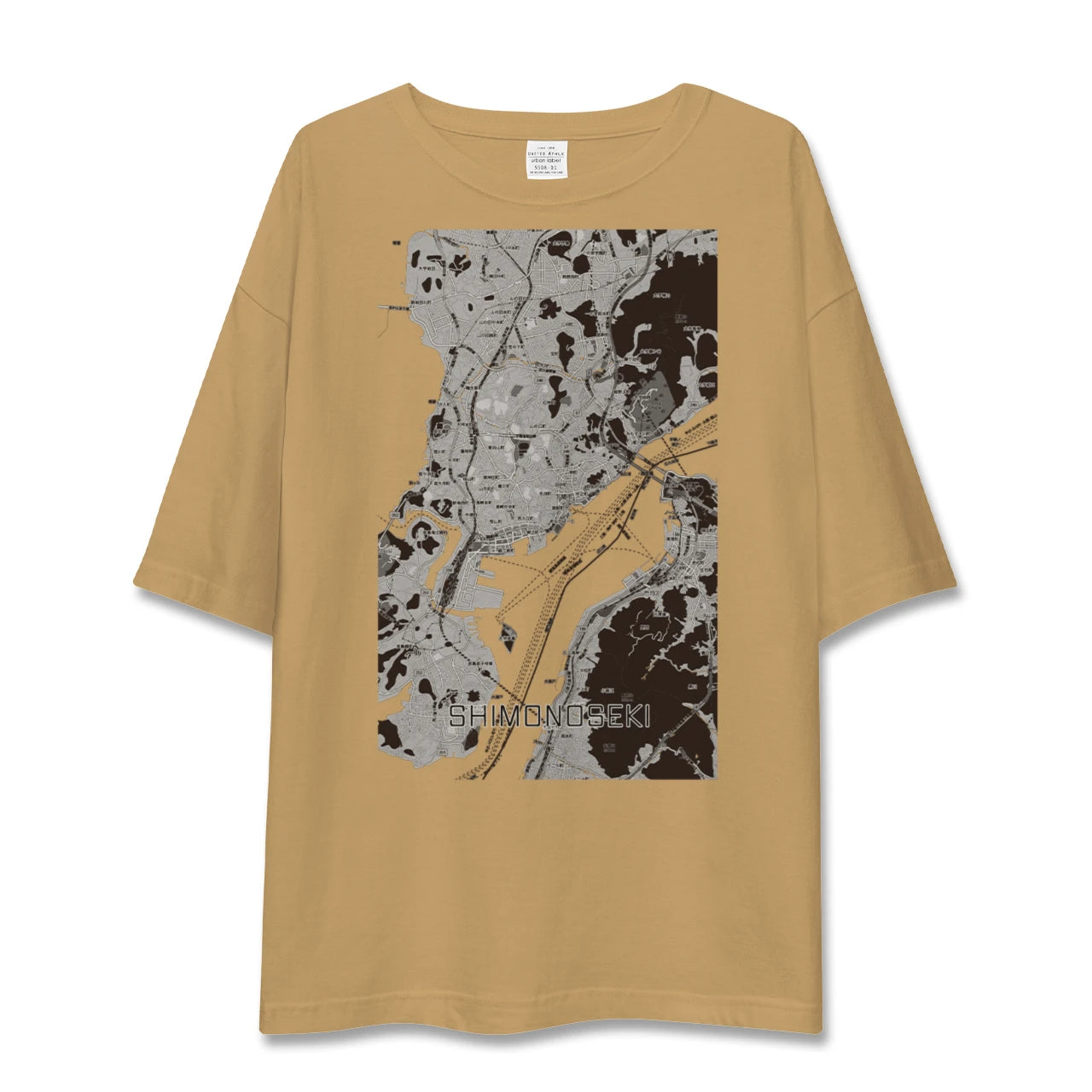 【下関2（山口県）】地図柄ビッグシルエットTシャツ