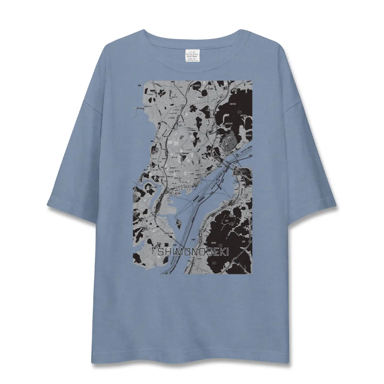 【下関2（山口県）】地図柄ビッグシルエットTシャツ