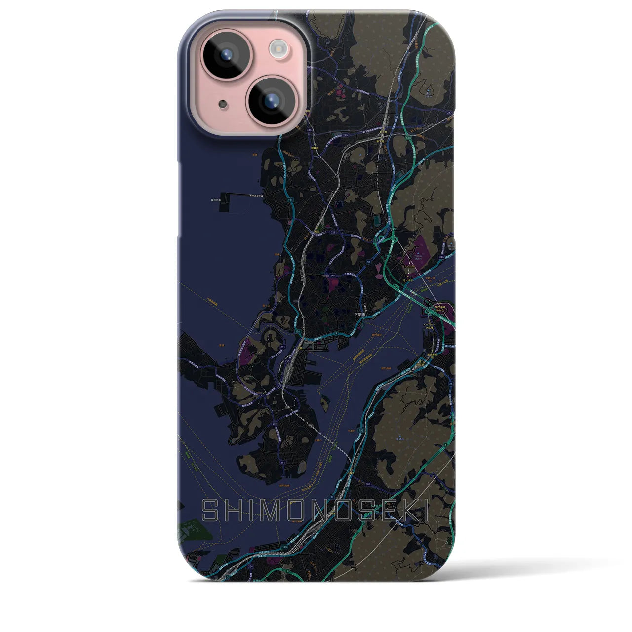 【下関（山口県）】地図柄iPhoneケース（バックカバータイプ）