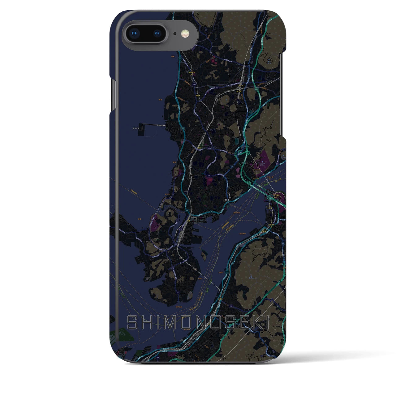 【下関（山口県）】地図柄iPhoneケース（バックカバータイプ）