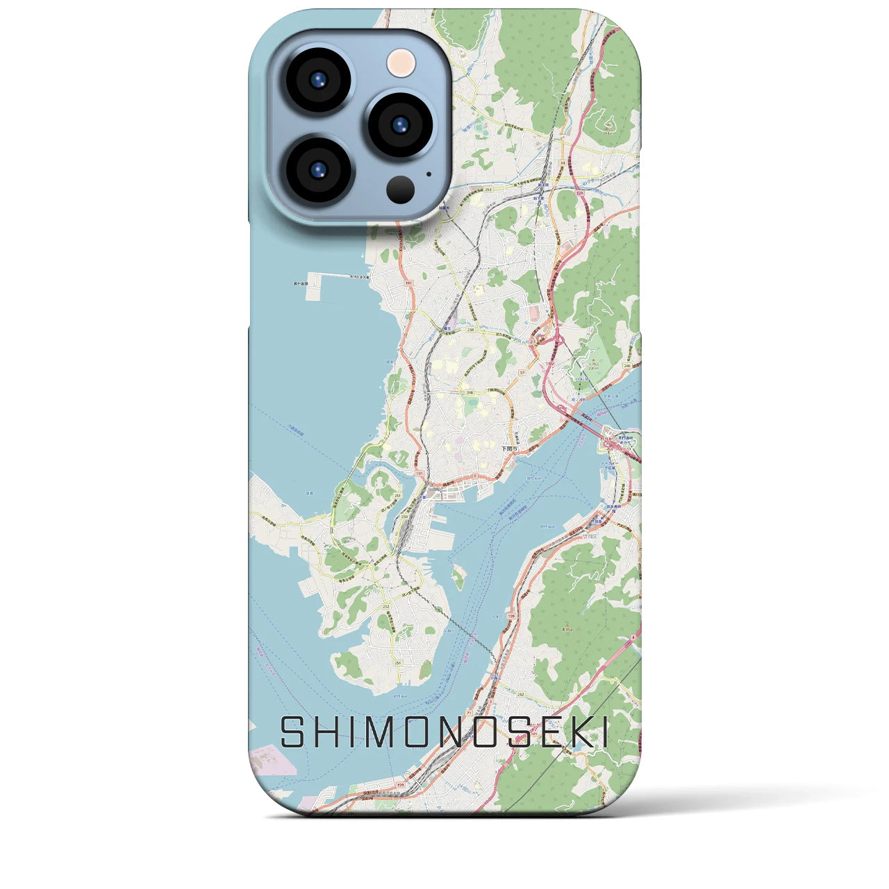 【下関（山口県）】地図柄iPhoneケース（バックカバータイプ）